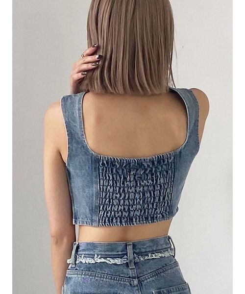 EMODA(エモダ)の「【SETUP着用可能】レースアップデニムビスチェ(その他トップス・レディース・ブラック/ベージュ/ブルー・FREE)」の11枚目の写真