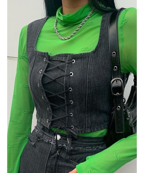 EMODA(エモダ)の「【SETUP着用可能】レースアップデニムビスチェ(その他トップス・レディース・ブラック/ベージュ/ブルー・FREE)」の17枚目の写真