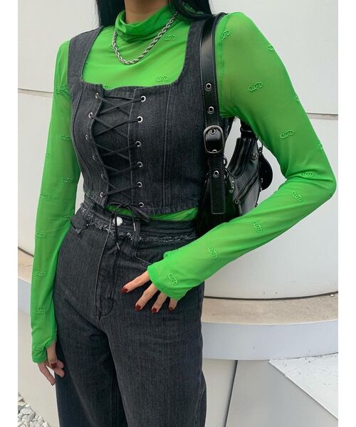 EMODA(エモダ)の「【SETUP着用可能】レースアップデニムビスチェ(その他トップス・レディース・ブラック/ベージュ/ブルー・FREE)」の18枚目の写真