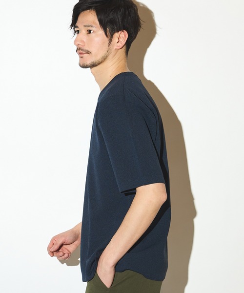 UNION STATION（ユニオンステーション）の「ハイゲージサマーニット5分袖Tシャツ/マシンウォッシャブル（Tシャツ/カットソー・メンズ・ベージュ/ネイビー/ラベンダー/ブルー・LL/L/M）」の7枚目の写真