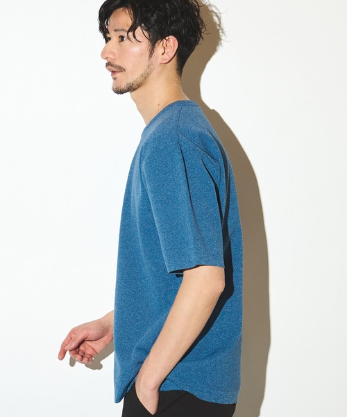 UNION STATION（ユニオンステーション）の「ハイゲージサマーニット5分袖Tシャツ/マシンウォッシャブル（Tシャツ/カットソー・メンズ・ベージュ/ネイビー/ラベンダー/ブルー・LL/L/M）」の12枚目の写真