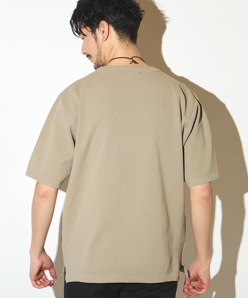 UNION STATION（ユニオンステーション）の「ハイゲージサマーニット5分袖Tシャツ/マシンウォッシャブル（Tシャツ/カットソー・メンズ・ベージュ/ネイビー/ラベンダー/ブルー・LL/L/M）」の15枚目の写真