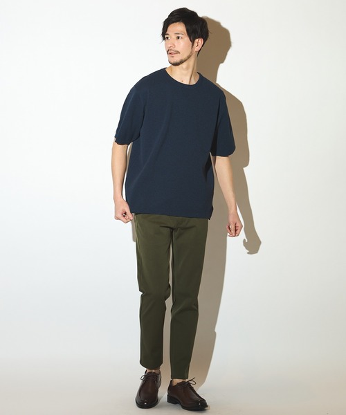 UNION STATION（ユニオンステーション）の「ハイゲージサマーニット5分袖Tシャツ/マシンウォッシャブル（Tシャツ/カットソー・メンズ・ベージュ/ネイビー/ラベンダー/ブルー・LL/L/M）」の17枚目の写真