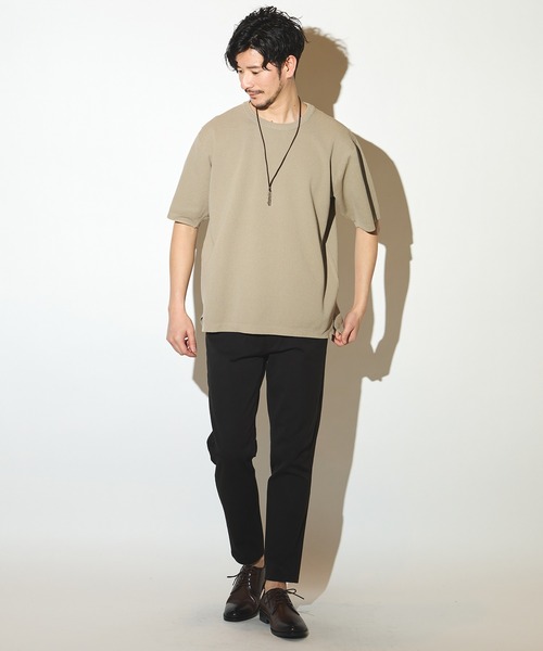 UNION STATION（ユニオンステーション）の「ハイゲージサマーニット5分袖Tシャツ/マシンウォッシャブル（Tシャツ/カットソー・メンズ・ベージュ/ネイビー/ラベンダー/ブルー・LL/L/M）」の19枚目の写真