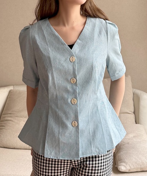 フレアデザインブラウス（シャツ/ブラウス）｜Isn't She?（イズントシー） 5,890円