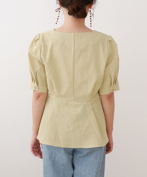 Isn't She?（イズントシー）の「フレアデザインブラウス（シャツ/ブラウス・レディース・グリーン/ブルー・FREE）」の3枚目の写真