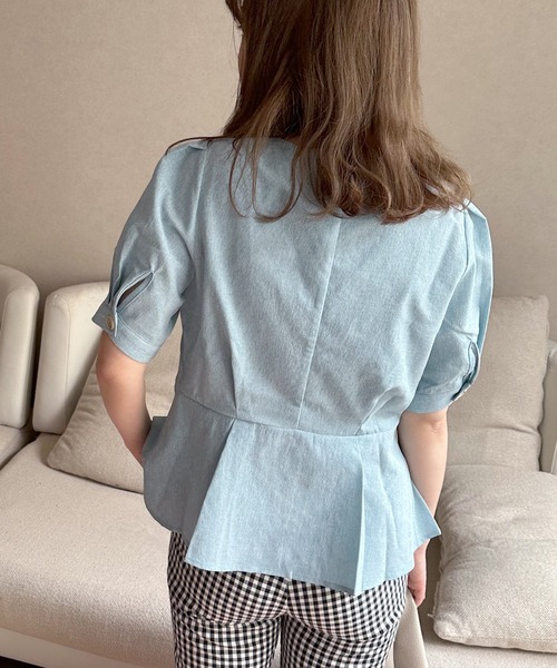 Isn't She?（イズントシー）の「フレアデザインブラウス（シャツ/ブラウス・レディース・グリーン/ブルー・FREE）」の13枚目の写真