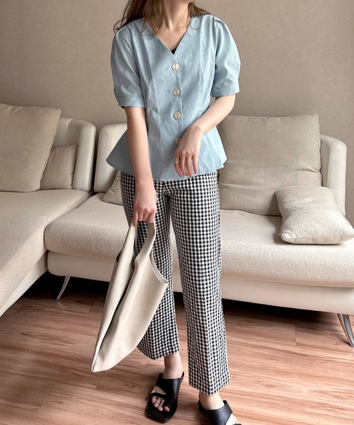 Isn't She?（イズントシー）の「フレアデザインブラウス（シャツ/ブラウス・レディース・グリーン/ブルー・FREE）」の11枚目の写真