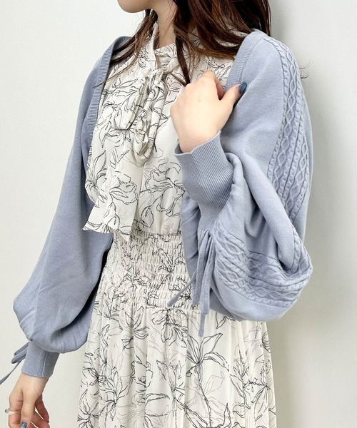 45R フリンジインディゴボレロカーディガン ストールピン付き 専用