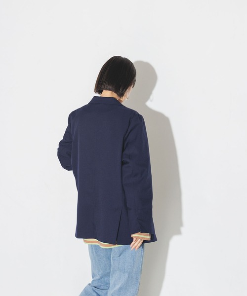 hunch(ハンチ)の「【撥水加工】ダブルジャケット(テーラードジャケット・レディース・ネイビー/グレイッシュベージュ・FREE)」の6枚目の写真