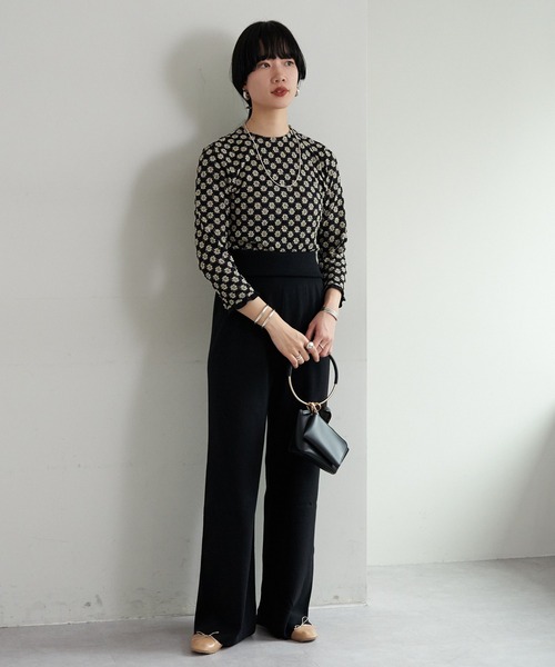 SHENERY（シーナリー）の「ニットベアワイドパンツ（その他パンツ・レディース・アイボリー/ブラック・38/36）」の5枚目の写真