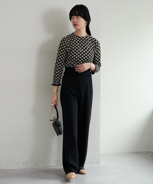 SHENERY（シーナリー）の「ニットベアワイドパンツ（その他パンツ・レディース・アイボリー/ブラック・38/36）」の6枚目の写真