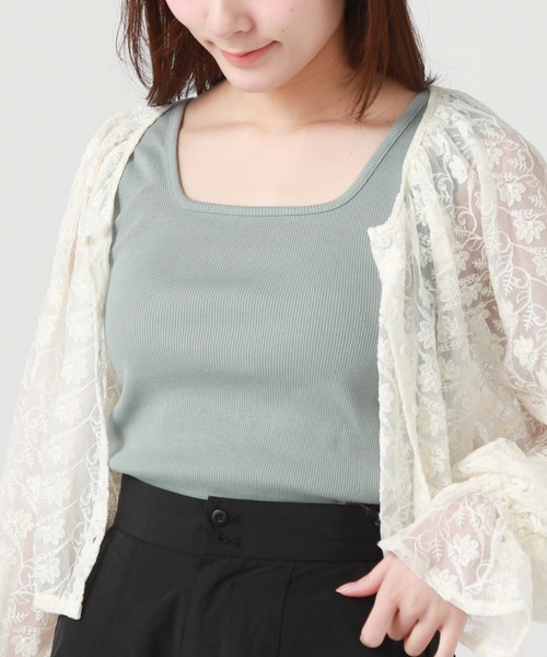 archives（アルシーヴ）の「スクエアタンク／（タンクトップ・レディース・オフホワイト/オレンジ/ブラック/ブルー/グリーン/ブラウン・MEDIUM）」の10枚目の写真