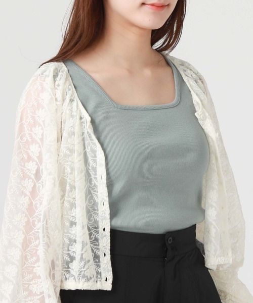 archives（アルシーヴ）の「スクエアタンク／（タンクトップ・レディース・オフホワイト/オレンジ/ブラック/ブルー/グリーン/ブラウン・MEDIUM）」の11枚目の写真