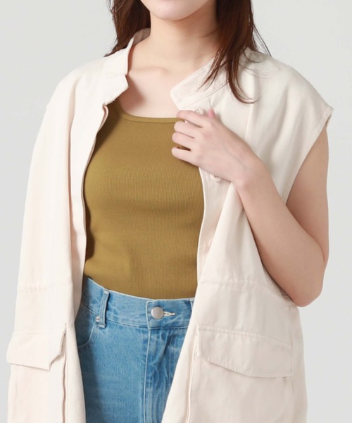 archives（アルシーヴ）の「スクエアタンク／（タンクトップ・レディース・オフホワイト/オレンジ/ブラック/ブルー/グリーン/ブラウン・MEDIUM）」の16枚目の写真