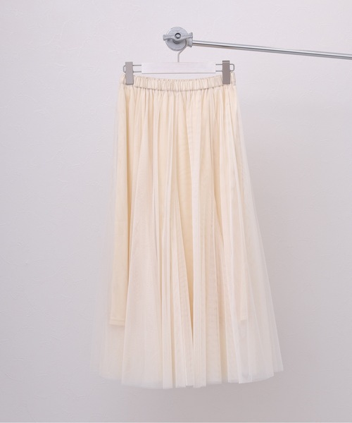 ap retro(アプレトロ)の「チュールパネルロングスカート(スカート・レディース・グレー/アイボリー/ブラック・FREE)」の20枚目の写真