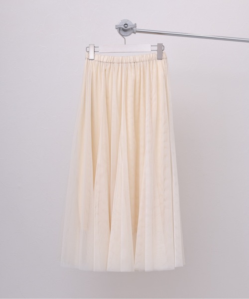 ap retro(アプレトロ)の「チュールパネルロングスカート(スカート・レディース・グレー/アイボリー/ブラック・FREE)」の15枚目の写真
