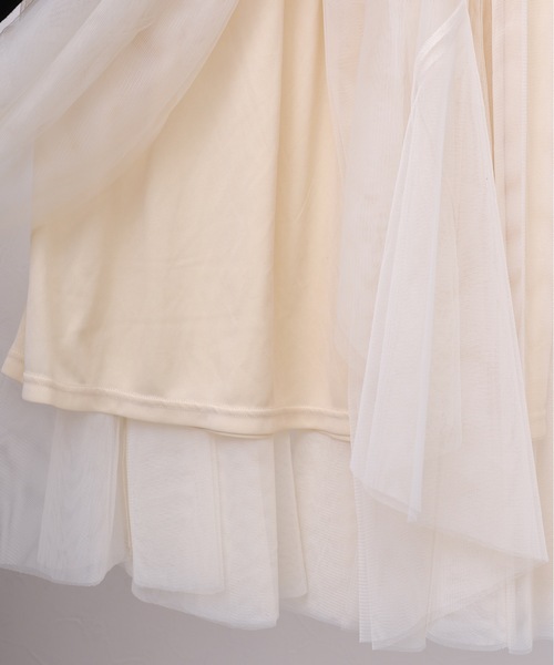 ap retro(アプレトロ)の「チュールパネルロングスカート(スカート・レディース・グレー/アイボリー/ブラック・FREE)」の16枚目の写真