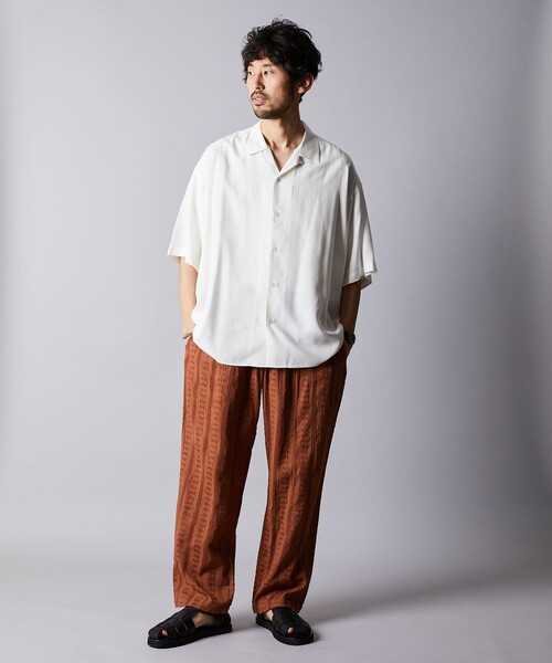 FREAK'S STORE（フリークスストア）の「【限定展開】Relax Fit リラックスフィット 総柄 ジャガード イージーパンツ/ワイドパンツ（その他パンツ・メンズ・ブラック/ネイビー/ブラウン/オリーブ・SMALL/MEDIUM/LARGE）」の9枚目の写真