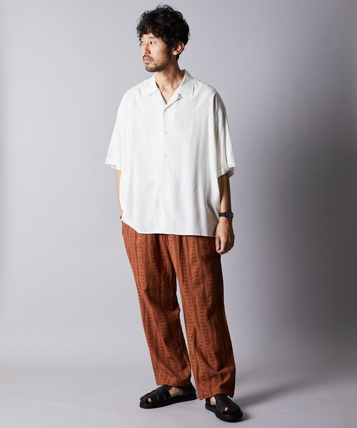 FREAK'S STORE（フリークスストア）の「【限定展開】Relax Fit リラックスフィット 総柄 ジャガード イージーパンツ/ワイドパンツ（その他パンツ・メンズ・ブラック/ネイビー/ブラウン/オリーブ・SMALL/MEDIUM/LARGE）」の14枚目の写真