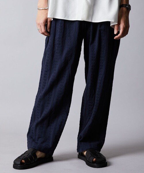 FREAK'S STORE（フリークスストア）の「【限定展開】Relax Fit リラックスフィット 総柄 ジャガード イージーパンツ/ワイドパンツ（その他パンツ・メンズ・ブラック/ネイビー/ブラウン/オリーブ・SMALL/MEDIUM/LARGE）」の6枚目の写真