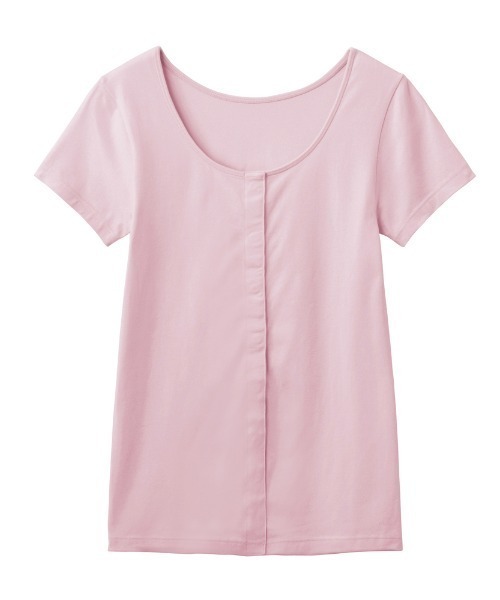 GUNZE（グンゼ）の「SELFEAR/セルフェア 着脱しやすい 前開きインナー 2分袖クリップインナー（インナーウェア/肌着・レディース・スモークピンク/杢グレー/ブラック・X-LARGE/LARGE/MEDIUM）」の2枚目の写真