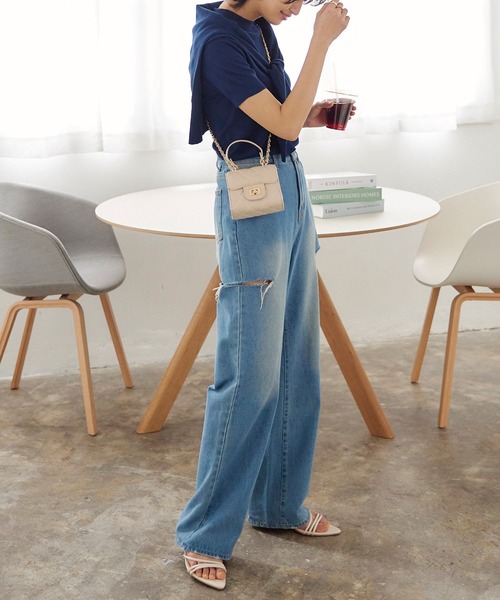 KOBE LETTUCE（コウベレタス）の「半袖ニットトップス×ニットカーディガンアンサンブル（アンサンブル・レディース・イエロー/ピンク/グリーン/オフホワイト/パープル系/ブラック/ネイビー・L/M）」の11枚目の写真