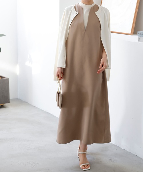 KOBE LETTUCE（コウベレタス）の「半袖ニットトップス×ニットカーディガンアンサンブル（アンサンブル・レディース・イエロー/ピンク/グリーン/オフホワイト/パープル系/ブラック/ネイビー・L/M）」の13枚目の写真