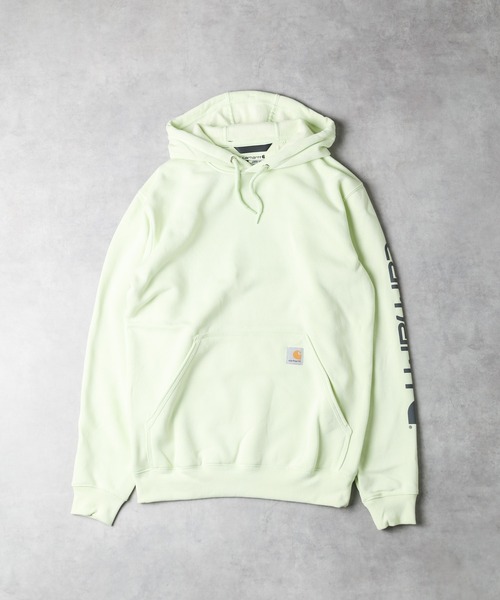Carhartt(カーハート)の「★Carhartt★SLEEVE LOGO HOODED SWEAT(パーカー・レディース・ライム/オレンジ/グリーン/ネイビー・SMALL/MEDIUM)」の2枚目の写真