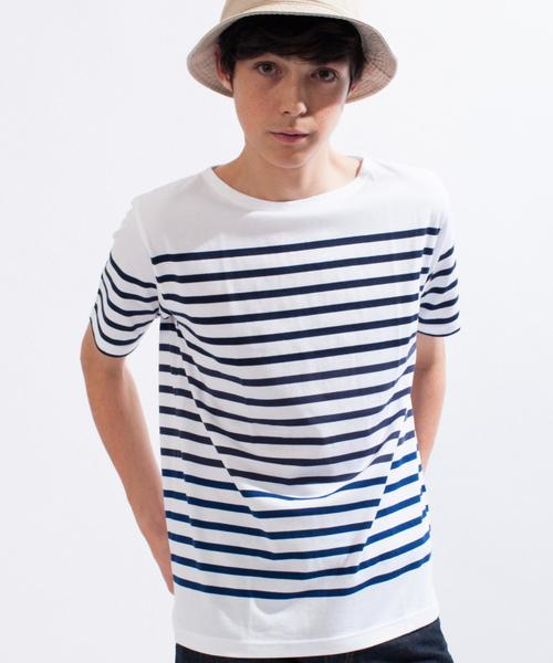 green label relaxing（グリーンレーベルリラクシング）の「【WEB限定】 ★★PANEL BORDER BOAT SS Tシャツ（Tシャツ/カットソー・メンズ・ブラック/ネイビー/グレー・LARGE/SMALL/MEDIUM/X-LARGE）」の3枚目の写真