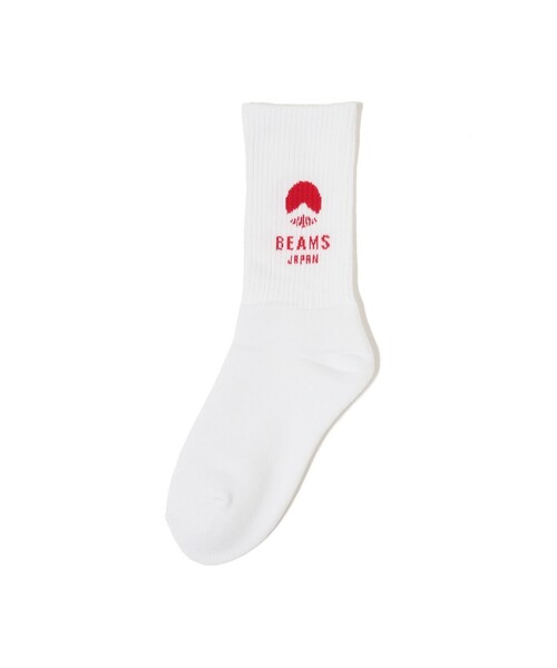 BEAMS JAPAN（ビームス　ジャパン）の「BEAMS JAPAN / 別注 通学快足 ソックス 2（ソックス/靴下・レディース・ホワイト系その他2/ホワイト/レッド/ネイビー・21㎝～23㎝/23㎝～25㎝/25㎝～27㎝）」の5枚目の写真