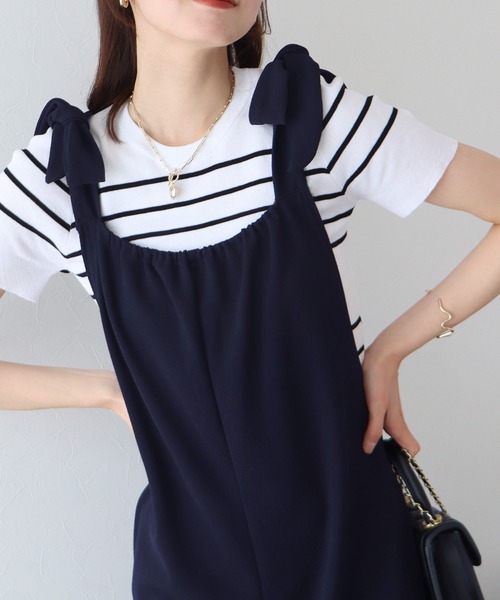 BLUEEAST（ブルーイースト）の「肩リボンオールインワン