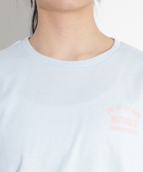 PINK-latte（ピンクラテ）の「◆【130cm/165サイズありcm/プチプラアイテム】ワンポイントカレッジTシャツ（Tシャツ/カットソー・キッズ・ブラック/ライトグリーン/サックスブルー/オフホワイト・15 /16/02/13/14）」の8枚目の写真