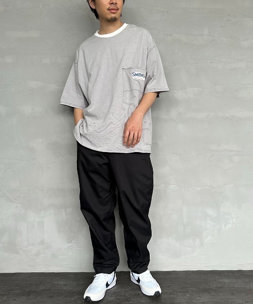 SMITH'S（スミス）の「[SMITH'S/スミス] 別注 ペインターポケットTシャツ（Tシャツ/カットソー・レディース・ネイビー×ホワイト/ホワイト/グレー×ホワイト/ベージュ/ネイビー・S/M/L）」の7枚目の写真