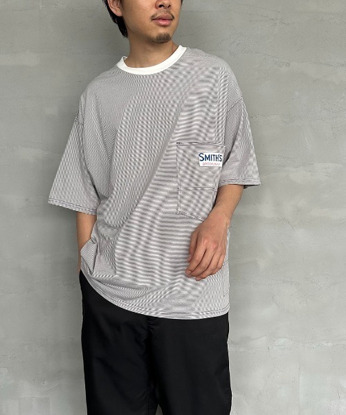 SMITH'S（スミス）の「[SMITH'S/スミス] 別注 ペインターポケットTシャツ（Tシャツ/カットソー・レディース・ネイビー×ホワイト/ホワイト/グレー×ホワイト/ベージュ/ネイビー・S/M/L）」の20枚目の写真
