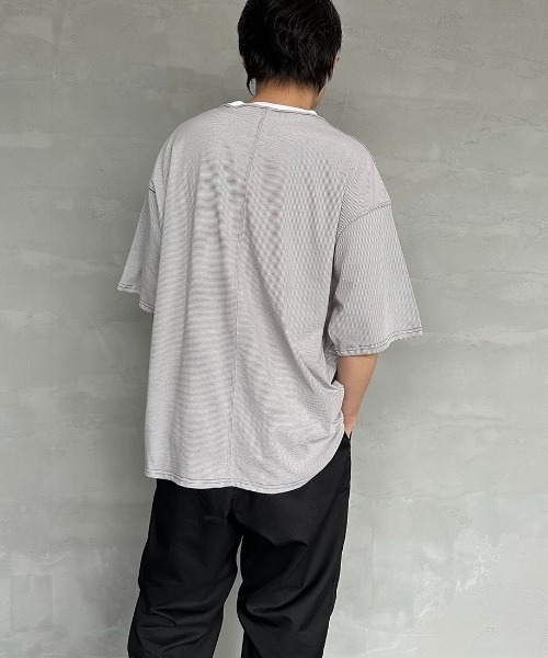 SMITH'S（スミス）の「[SMITH'S/スミス] 別注 ペインターポケットTシャツ（Tシャツ/カットソー・レディース・ネイビー×ホワイト/ホワイト/グレー×ホワイト/ベージュ/ネイビー・S/M/L）」の22枚目の写真