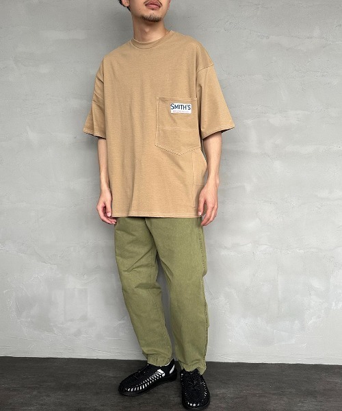 SMITH'S（スミス）の「[SMITH'S/スミス] 別注 ペインターポケットTシャツ（Tシャツ/カットソー・レディース・ネイビー×ホワイト/ホワイト/グレー×ホワイト/ベージュ/ネイビー・S/M/L）」の8枚目の写真