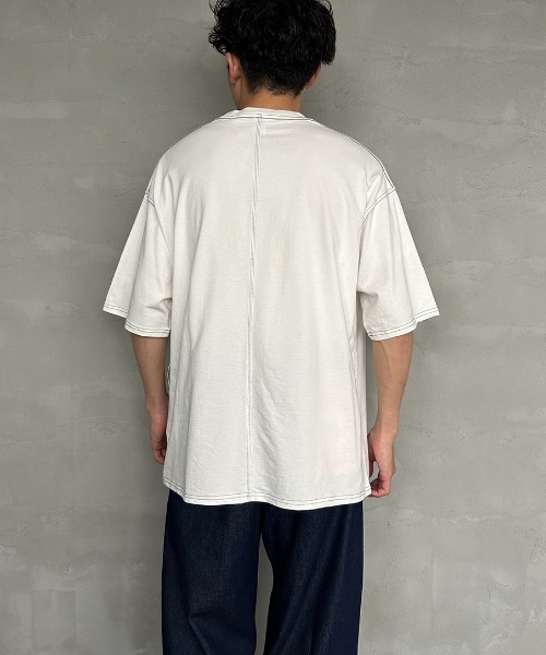 SMITH'S（スミス）の「[SMITH'S/スミス] 別注 ペインターポケットTシャツ（Tシャツ/カットソー・レディース・ネイビー×ホワイト/ホワイト/グレー×ホワイト/ベージュ/ネイビー・S/M/L）」の13枚目の写真