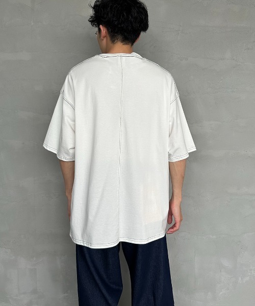 SMITH'S（スミス）の「[SMITH'S/スミス] 別注 ペインターポケットTシャツ（Tシャツ/カットソー・レディース・ネイビー×ホワイト/ホワイト/グレー×ホワイト/ベージュ/ネイビー・S/M/L）」の19枚目の写真