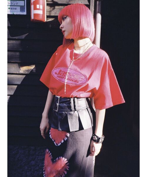 jouetie（ジュエティ）の「jassie BIG Tシャツ【コラボ】（Tシャツ/カットソー・レディース・ブラック/レッド/オフホワイト・MEDIUM）」の22枚目の写真
