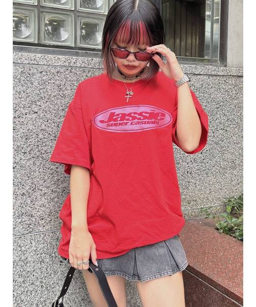 jouetie（ジュエティ）の「jassie BIG Tシャツ【コラボ】（Tシャツ/カットソー・レディース・ブラック/レッド/オフホワイト・MEDIUM）」の19枚目の写真