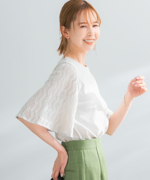 URBAN RESEARCH ROSSO(アーバンリサーチロッソ)の「フレアレーススリーブプルオーバー(Tシャツ/カットソー・レディース・ブルー系その他/ブラック/グレー系その他・FREE)」の8枚目の写真