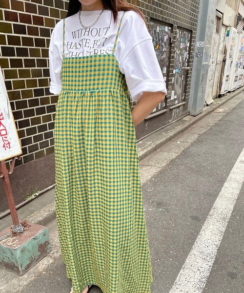 ＪＵＧＬＡＮＳ（ユグランス）の「☆ ギンガムチェックBACKデザインキャミワンピース　344045（ワンピース・レディース・ブラック/グリーン・FREE）」の13枚目の写真