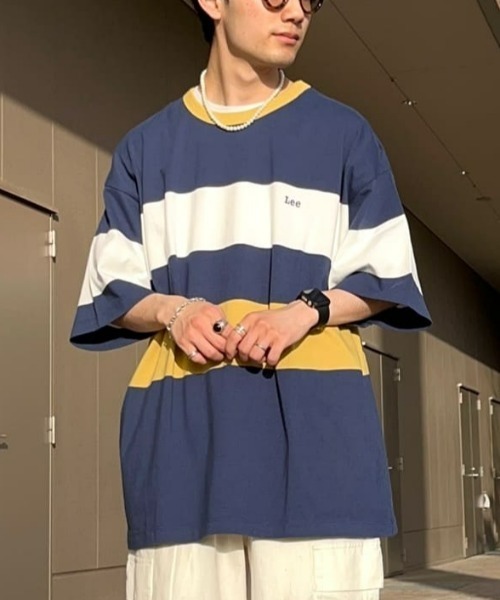 Lee(リー)の「【Lee】パネルボーダーT(Tシャツ/カットソー・メンズ・ネイビー・M/L/XL)」の1枚目の写真