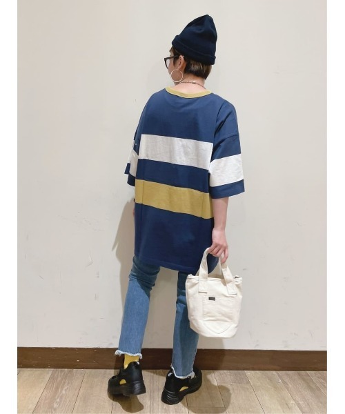 Lee(リー)の「【Lee】パネルボーダーT(Tシャツ/カットソー・メンズ・ネイビー・M/L/XL)」の12枚目の写真