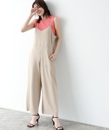 Vネックキャミオールインワン