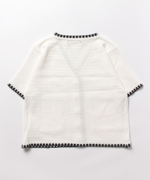 SpRay（スプレイ）の「配色カーディガン（カーディガン/ボレロ・レディース・ブラック/ホワイト・FREE）」の5枚目の写真