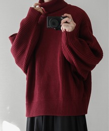 KUUUPY | AZEAMI Turtleneck Loose Knit - 畦編みタートルネックルーズニット(ニット/セーター)