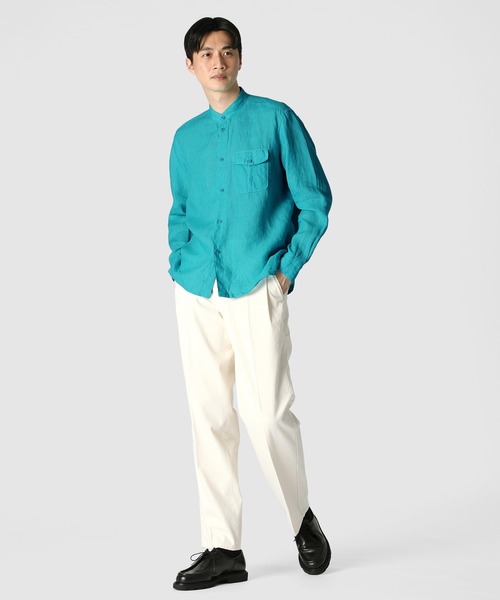 美品 LANVIN COLLECTION ランバンコレクション 長袖 比翼仕立て シアー ノーカラーブラウス シャツ 40 ホワイト レディース 古着 中古 LANVIN COLLECTION - 美品 LANVIN COLLECTION ランバン