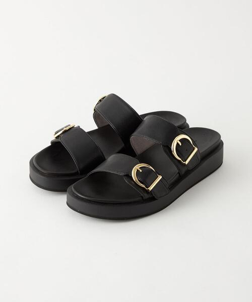 green label relaxing（グリーンレーベルリラクシング）の「ダブルベルトプラット サンダル(3cmヒール)（サンダル・レディース・モカ/その他1/ブラック・XL/M/S/L）」の9枚目の写真
